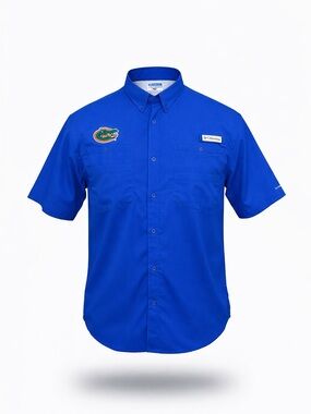 Columbia PFG Florida Gators Shirt Blue Omni Shade Mens XL Fishing